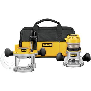 路由器和修剪器|工厂修复的Dewalt DW618PKBR 2-1/4 HP ev固定/插入底座路由器组合套件，带软壳